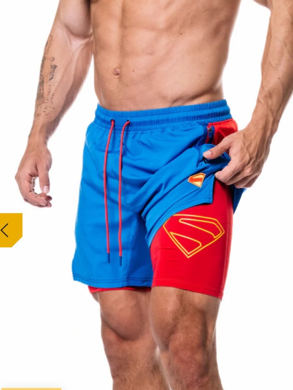 DC COMIC X SuperX SUPERMAN Performance 7" Shorts w/Liner - Picture 3 of 14